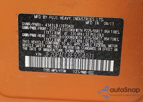 2014 Subaru Xv Crosstrek 2.0I Premium from USA, damaged, VIN JF2GPACC8E9204071